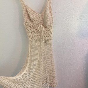 Vintage 70s Crochet Boho Dress